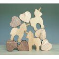 Licornes et coeurs - Jeu d'équilibre en bois