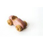 Petite voiture en bois rose vintage Petite voiture en bois rose vintage