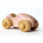 Petite voiture en bois rose vintage Petite voiture en bois rose vintage