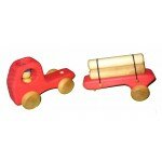 Camion-remorque rouge avec billots de bois Camion-remorque rouge avec billots de bois