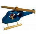 Hélicoptère bleu en bois
