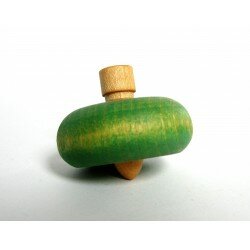 Toupie verte en bois