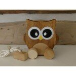 Hibou à tirer en bois