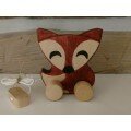 Renard à tirer en bois