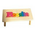 Petit banc personnalisé en bois "Couleurs vives"