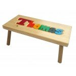 Petit banc personnalisé en bois "Multicolore"