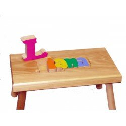 Petit banc personnalisé en bois "Couleurs vives"