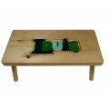 Petit banc personnalisé en bois "Vert dégradé"
