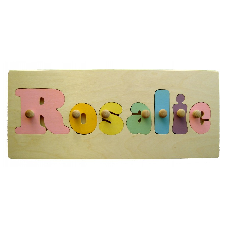 Personalized Wooden Puzzle Vintage Style Pastel Name Made Of Wood Made In Canada Canadian Baby Unique