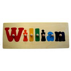 Personalized Wooden Puzzle Vintage Style "Primary colors" Personalized Wooden Puzzle Vintage Style "Primary colors"