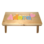 Petit banc personnalisé en bois "Pastel"