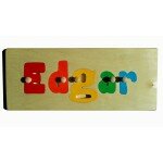 Personalized Wooden Puzzle Vintage Style "Primary colors" Personalized Wooden Puzzle Vintage Style "Primary colors"