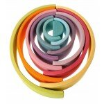 Arc-en-ciel pastel en bois