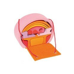 Maison mobile rose en bois