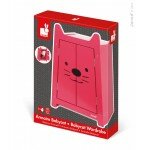 Garde-robe rose en bois pour poupée