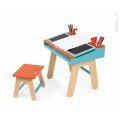Pupitre orange et bleu