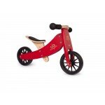 Tricycle convertible 2 en 1 en bois - Rouge cerise