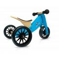 Tricycle convertible bleu 2 en 1 en bois