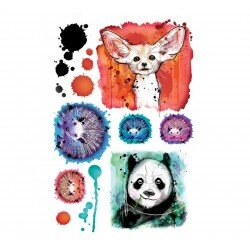 Tatouage temporaire Panda, fennec et hérissons Tatouage temporaire Panda, fennec et hérissons