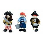 Ensemble de 3 pirates - Personnages flexibles en bois