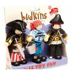 Ensemble de 3 pirates - Personnages flexibles en bois