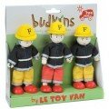 Ensemble de 3 pompiers - Personnages flexibles en bois