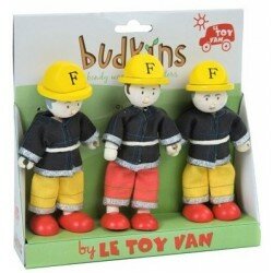 Ensemble de 3 pompiers - Personnages flexibles en bois