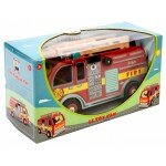 Camion de pompier rouge en bois