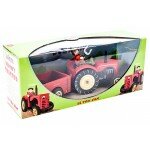 Tracteur rouge et sa remorque