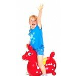 Rody le cheval sauteur rouge - Ballon sauteur à gonfler