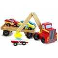 Camion remorqueur magnétique de voitures en bois