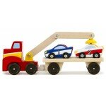 Camion remorqueur magnétique de voitures en bois