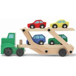 Camion transporteur de voitures en bois