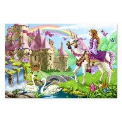 Casse-tête géant Princesse et licorne-cheval 48 morceaux