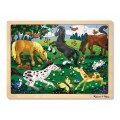 Casse-tête de table - Les chevaux dans le pré - 48 morceaux 