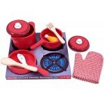 Ensemble de chaudrons et casseroles rouges