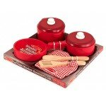 Ensemble de chaudrons et casseroles rouges