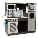 Cuisinette pour enfants en bois - Couleur acier inoxydable Cuisinette pour enfants en bois - Couleur acier inoxydable