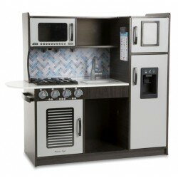 Cuisinette pour enfants en bois - Couleur acier inoxydable Cuisinette pour enfants en bois - Couleur acier inoxydable