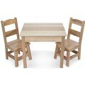 Ensemble de table et chaises en bois - 3 morceaux