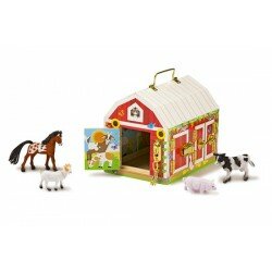 Étable rouge avec verrous