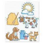 Ensemble d'étampes et tampons encreurs - Les animaux de la ferme