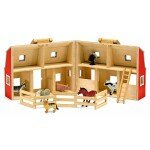 Grange rouge les animaux de la ferme - Étable pliante et portative