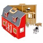 Grange rouge les animaux de la ferme - Étable pliante et portative