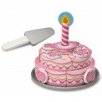 Gâteau d'anniversaire rose à trancher