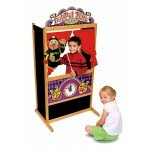 Théâtre de marionnettes en bois avec rideaux