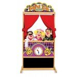 Théâtre de marionnettes en bois avec rideaux