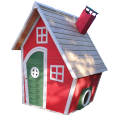 Maisonnette rouge en bois
