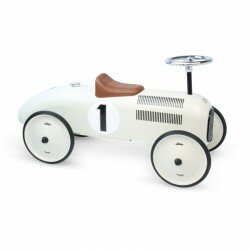 Porteur voiture de course blanc vintage Porteur voiture de course blanc vintage